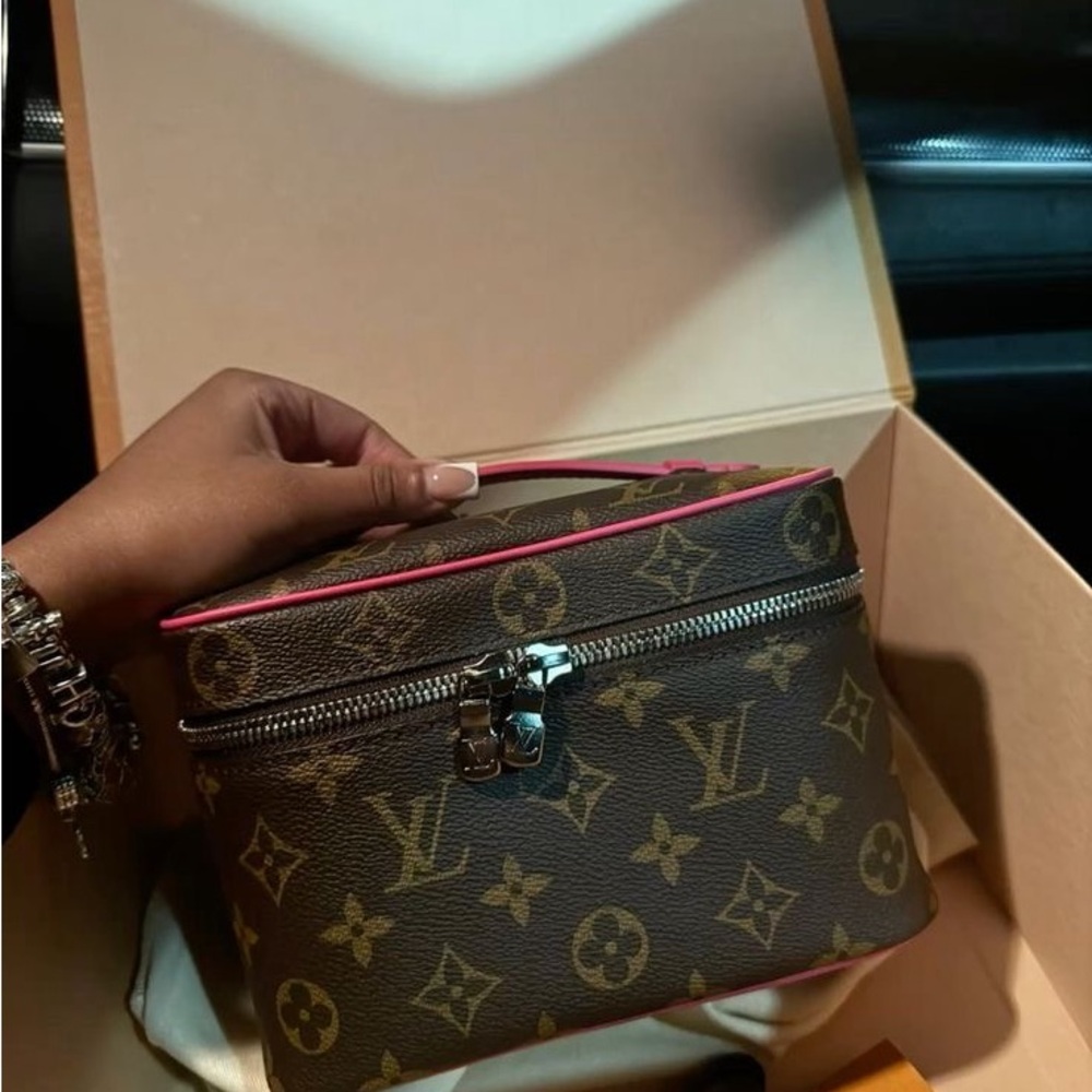 Louis Vuitton Monogram Cosmetic Case with Pink Trim